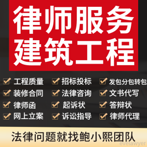 建筑工程纠纷招投标分发转包合同质量法律师咨询代写起诉立案服务